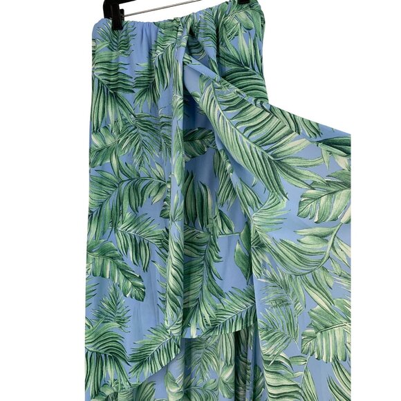 Tropical Hi-Low Maxi Swim Beach Dress Strapless Cover Vici L RW10333 EUC - Picture 7 of 8